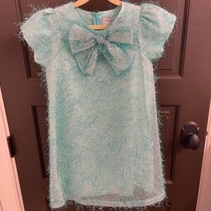 NWOT -Elegant Kids Dress with Bow in Aqua